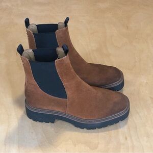 Sam Edelman Laguna Chelsea Boots in Brown Black Trim Mens Size 8M.